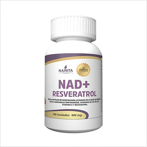 NAD + RESVERATROL /100 UNIDADES /500mg