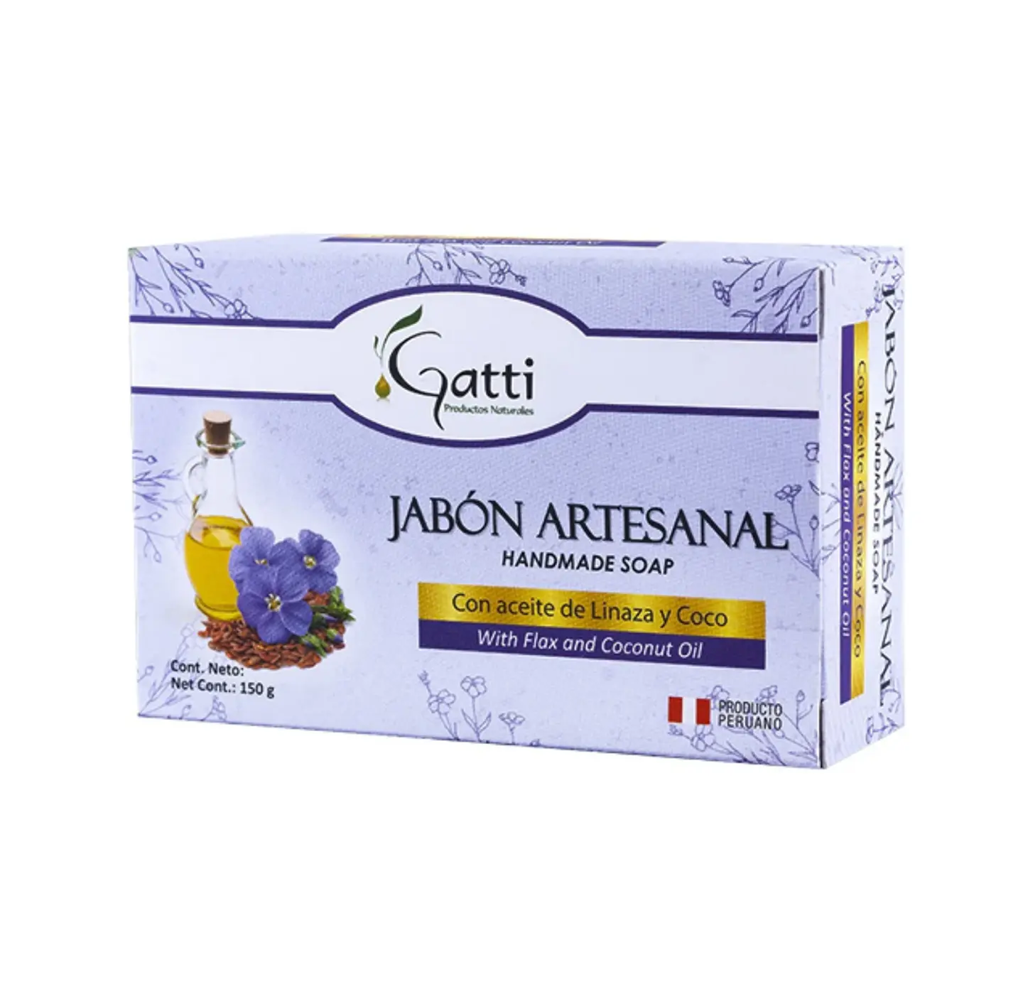 JABON ARTESANAL CON ACEITE DE LINAZA Y COCO 150G MANZANILLA 1
