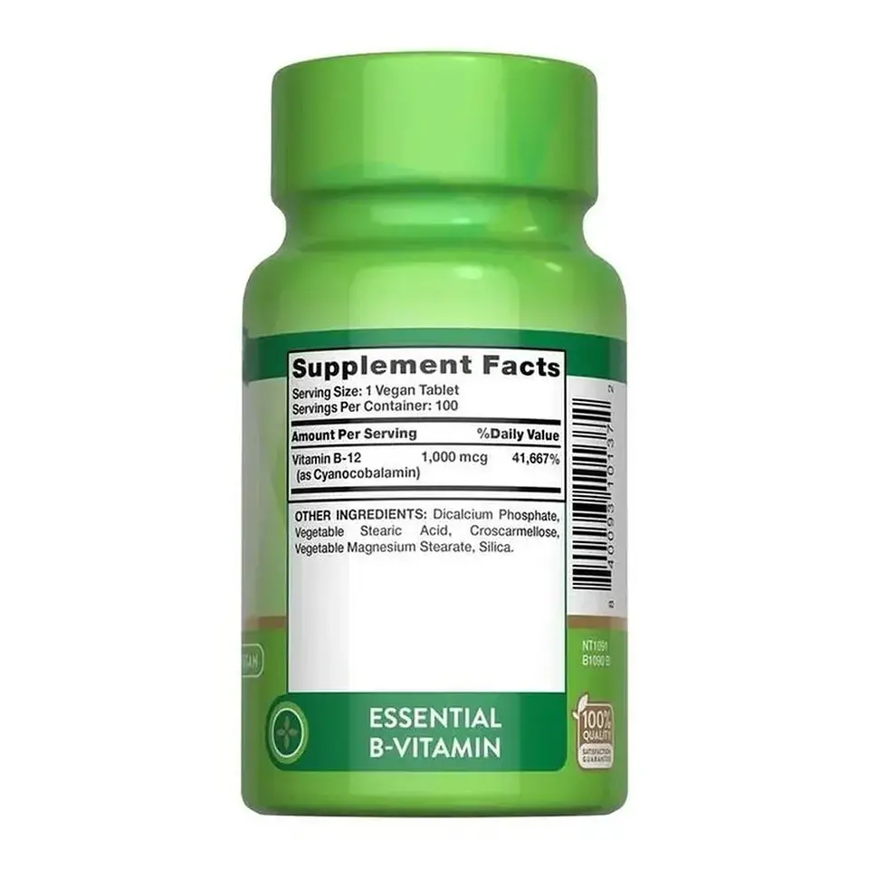 B-12, 1,000 mcg, 100 CAP 2
