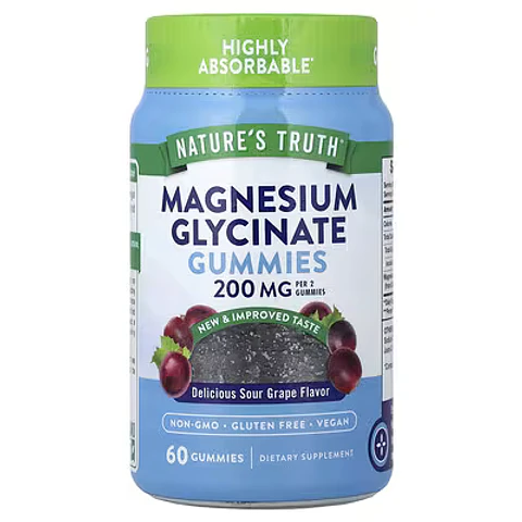 MAGNESIUM GLYCINATE GUMMIES, 200 MG, 60 GUMMIES