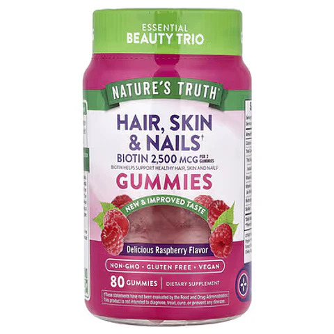 HAIR, SKIN & NAILS + BIOTIN 2,500 MCG, GUMMIES/ 80 GUMMIES