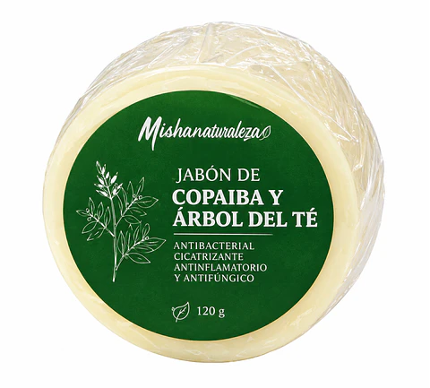 JABON DE COPAIBA Y ARBOL DE TE CICATRIZANTE Y ANTIBACTERIAL 120G