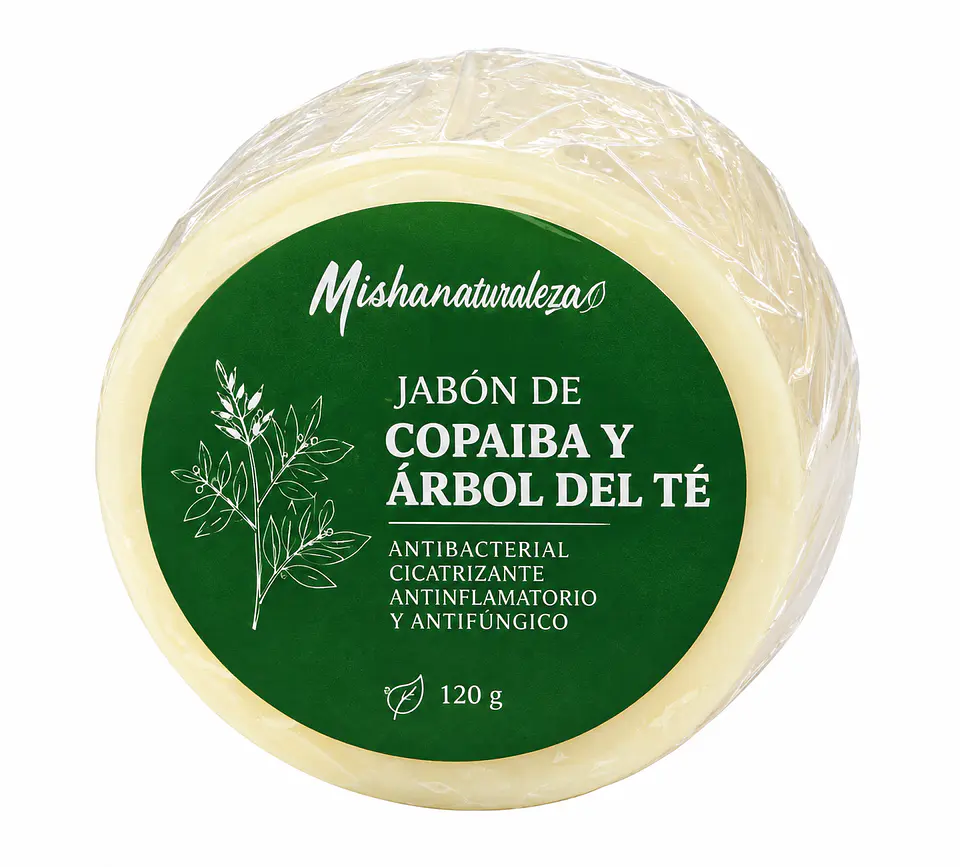 JABON DE COPAIBA Y ARBOL DE TE CICATRIZANTE Y ANTIBACTERIAL 120G 1