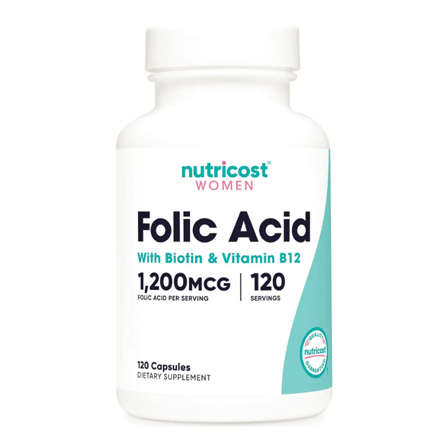 FOLIC ACID/ WITH BIOTIN & VITAMIN B12/1,200MCG/ 120 CAP 1