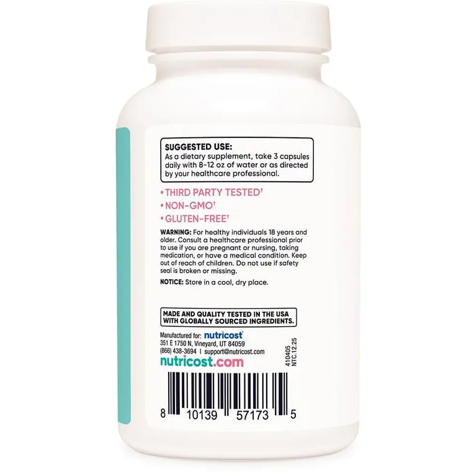 CALCIUM + VITAMIN D3/600MG-12.5MCG/ 180 CAP 3