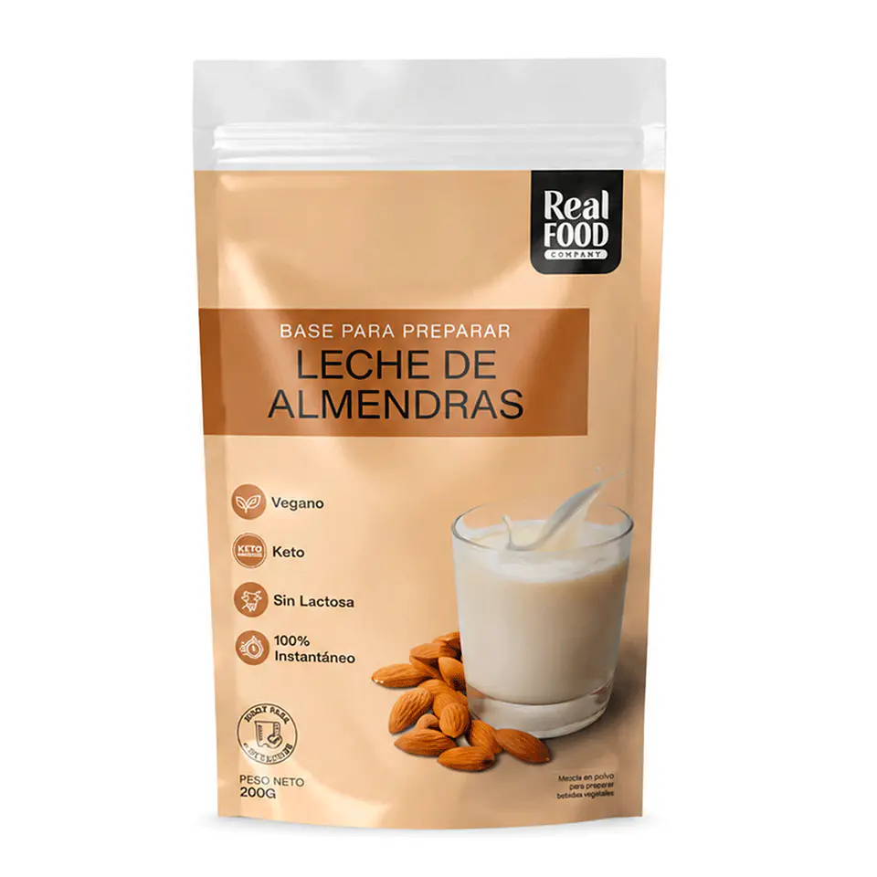 LECHE DE ALMENDRAS/ VEGANO, KETO, SIN LACTOSA, 100% INSTANTANEO/ 200G 1