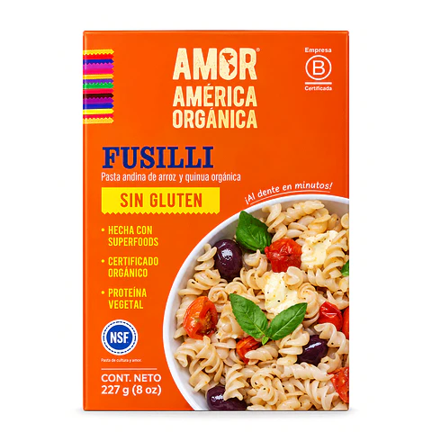 FUSILLI PASTA ANDINA DE ARROZ Y QUINUA ORGANICA SIN GLUTEN/ 227g