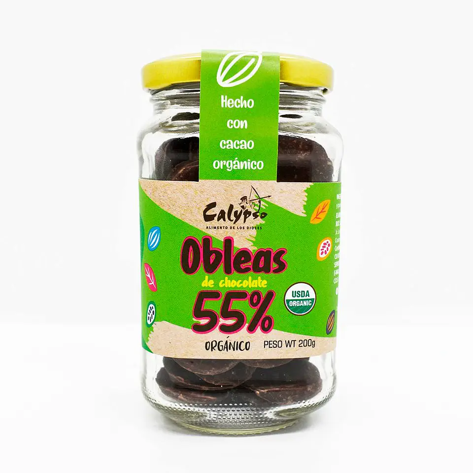 CHOCOLATES OBLEAS 55% ORG 200G VIDRIO 1