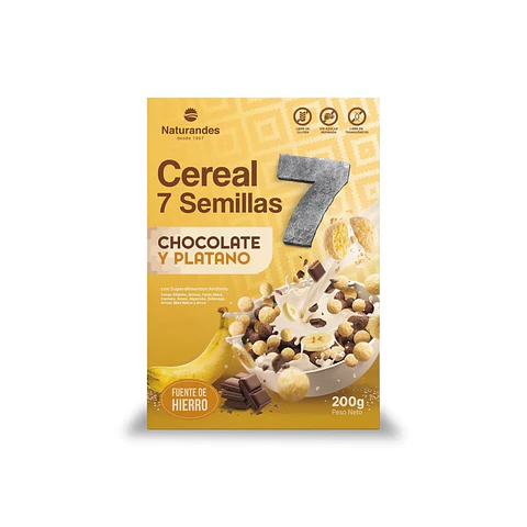 CEREAL 7 SEMILLAS CHOCOLATE Y PLATANO 200G