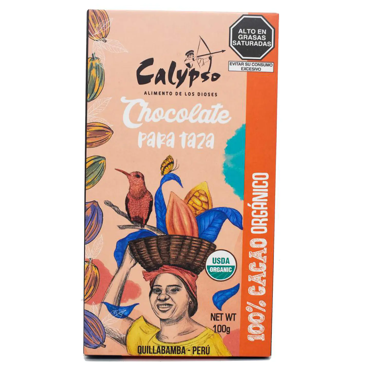 CHOCOLTE PARA TAZA 100% CACAO ORG 100G 1
