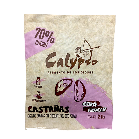 CASTAÑAS BAÑADOS CON HOCOLATE 70% CACAO 21G CERO AZUCAR