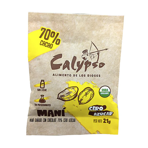 MANI BAÑADOS CON HOCOLATE 70% CACAO DE  21G CERO AZUCAR