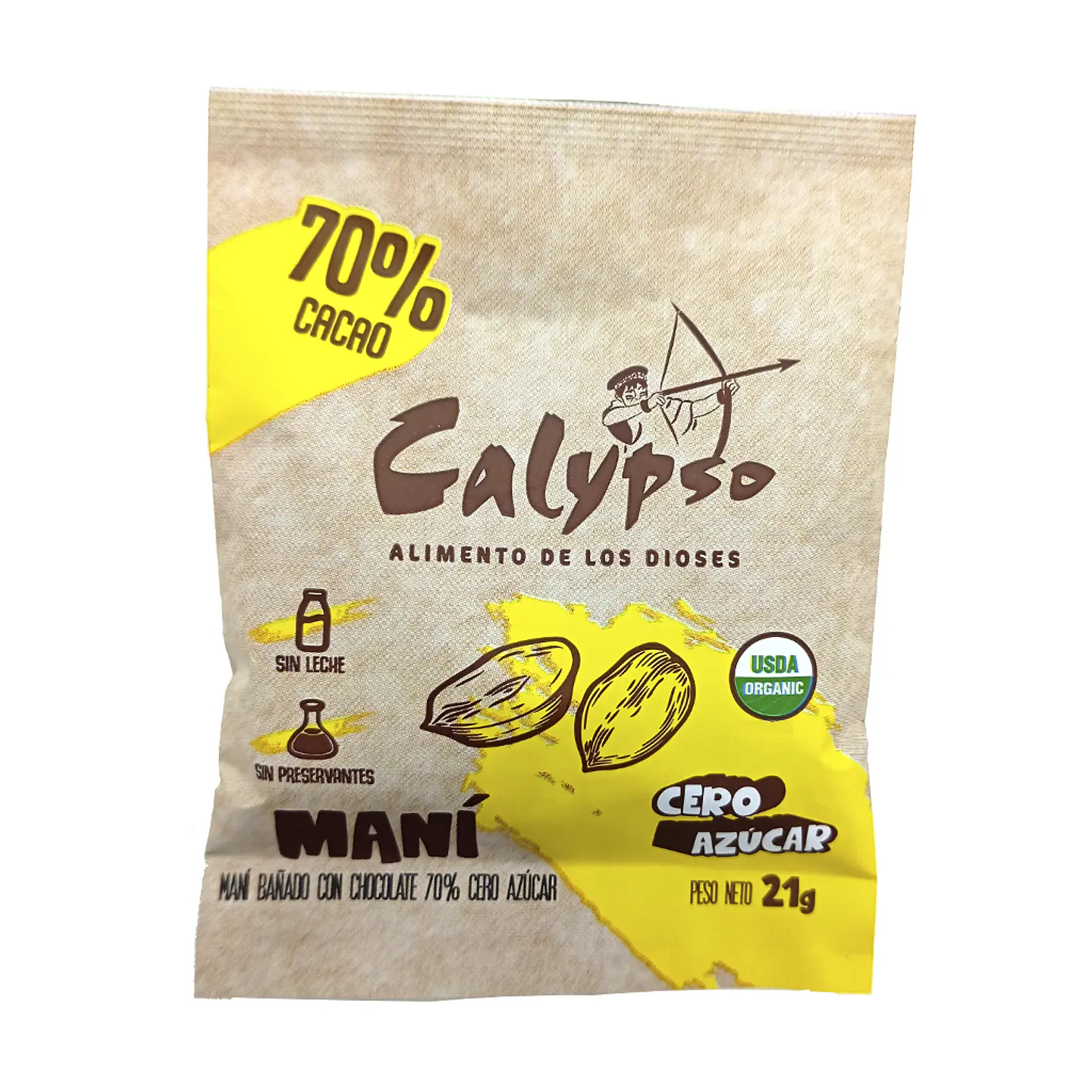 MANI BAÑADOS CON HOCOLATE 70% CACAO DE  21G CERO AZUCAR 1