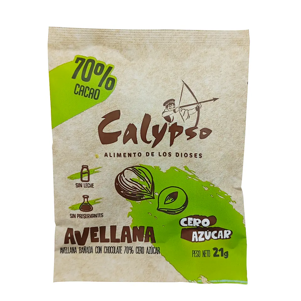AVELLANA BAÑADOS CON HOCOLATE 70% CACAO DE  21G CERO AZUCAR 1