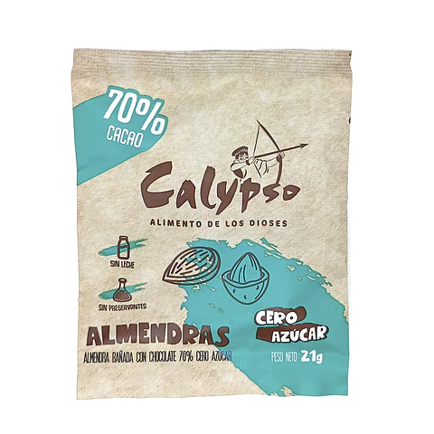 ALMENDRAS BAÑADOS CON HOCOLATE 70% CACAO DE  21G CERO AZUCAR