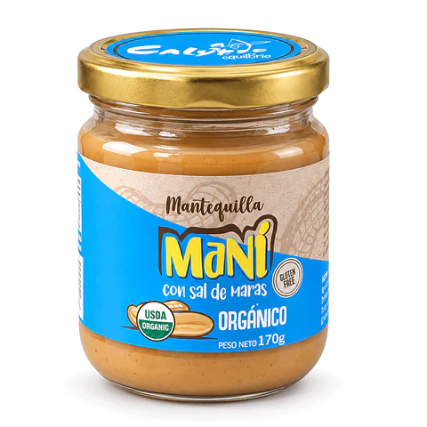MANTEQUILLA DE MANI CON SALSA DE MARAS ORGÁNICO 170g