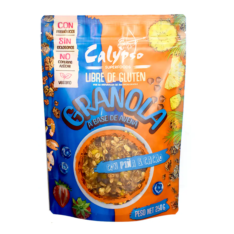 GRANOLA A BASE AVENA PIÑA Y CACAO 250G 1