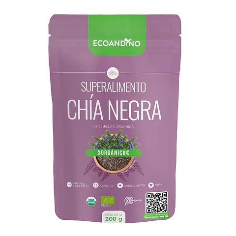 CHIA NEGRA EN SEMILLA ORGANICA 200G