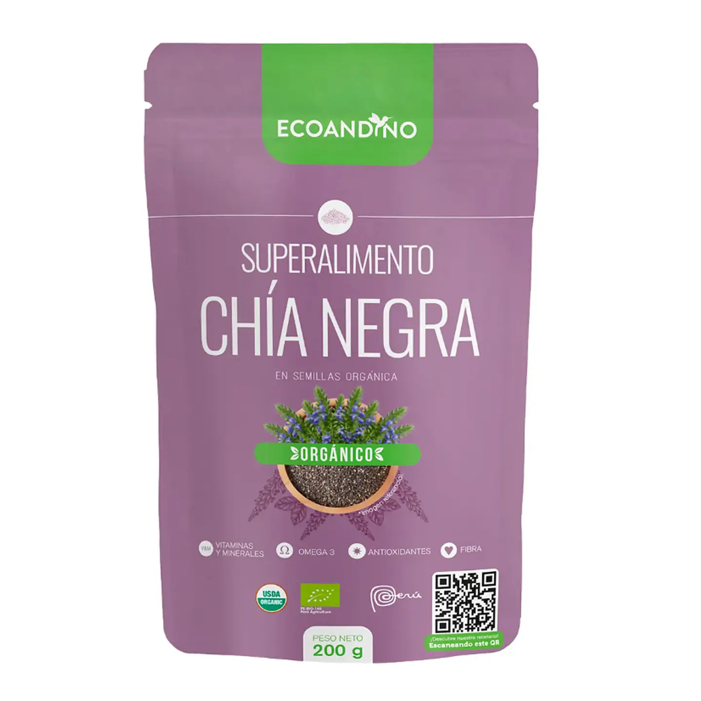 CHIA NEGRA EN SEMILLA ORGANICA 200G 1