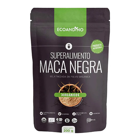 MACA NEGRA GELATINIZADO EN POLVO ORGANICO 200G