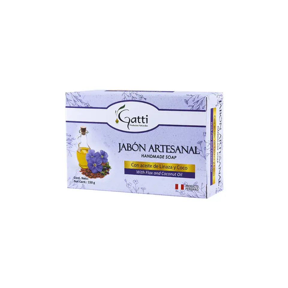JABON ARTESANAL CON ACEITE DE LINAZA Y COCO 150G VAINILLA CANELA 1