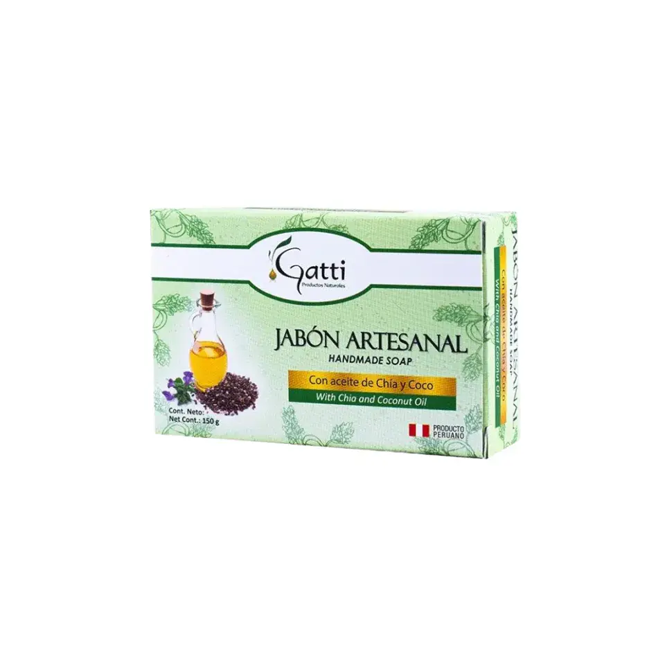 JABON ARTESANAL CON ACEITE DE CHIA Y COCO 150G  1