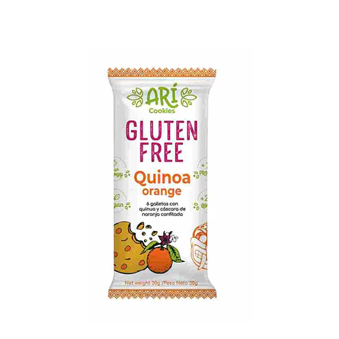 ARI COOKIES GLUTEN FREE QUINOA ORANGE 6 UNID GALLETA 30GR