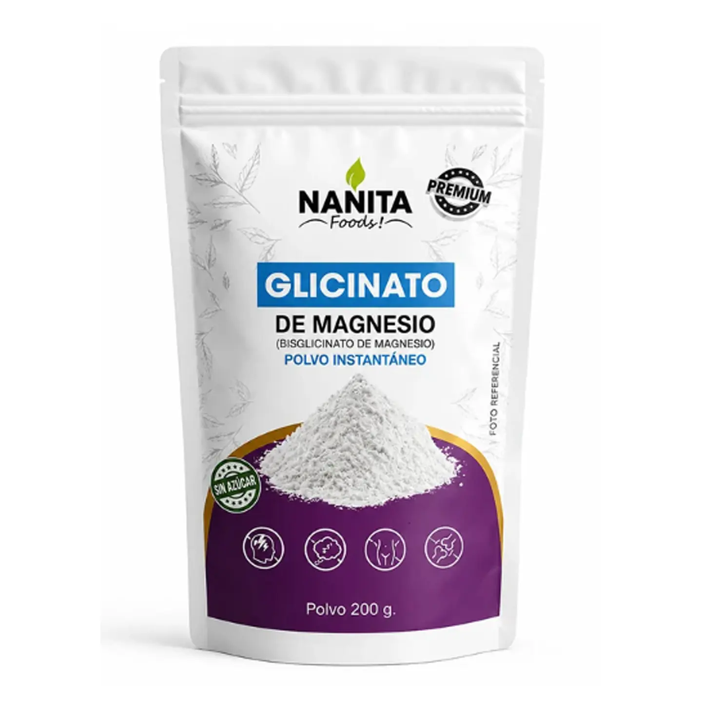 GLICINATO DE MAGNESIO EN POLVO INSTANTANEO/ 200g 1
