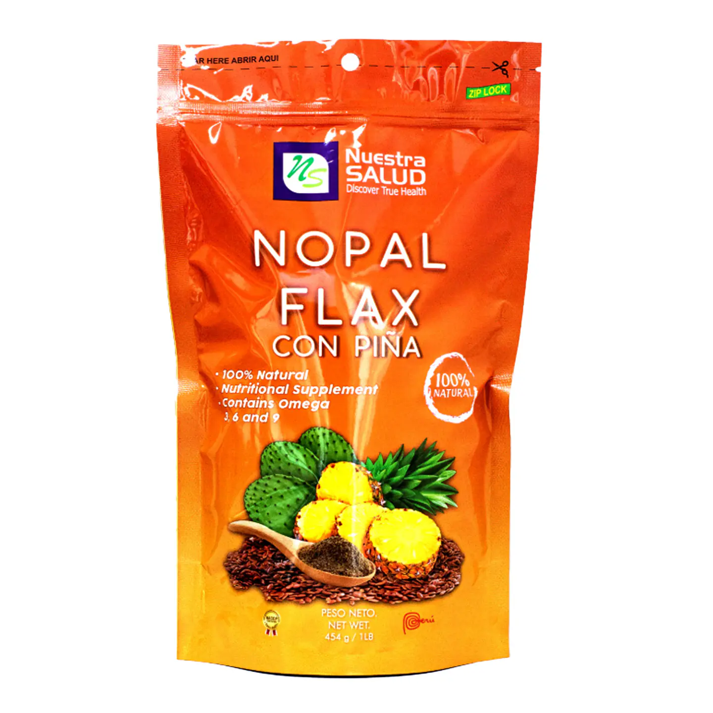 NOPAL FLAX CON PIÑA 454G  1