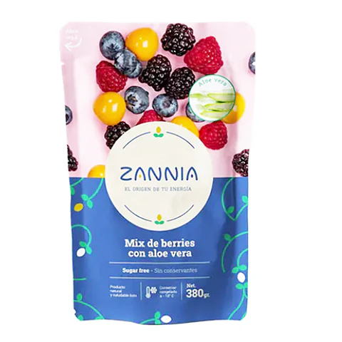 zannia mix de berries con aloe vera congelados 380g