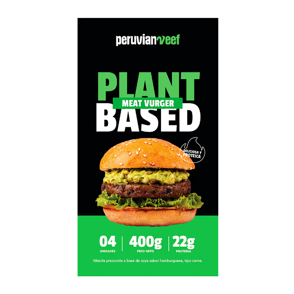 Peruvian Veef Meat Vurger Plant Based. 1