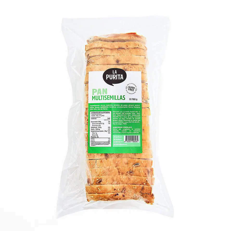 Pan Multisemillas Sin Gluten de La Purita. 1