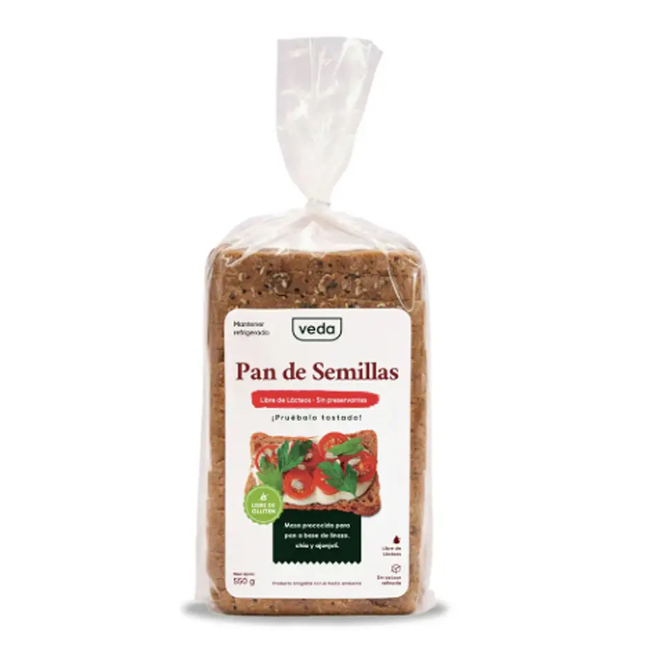 Veda Pan de Semillas Libre de Gluten, 550 g 1