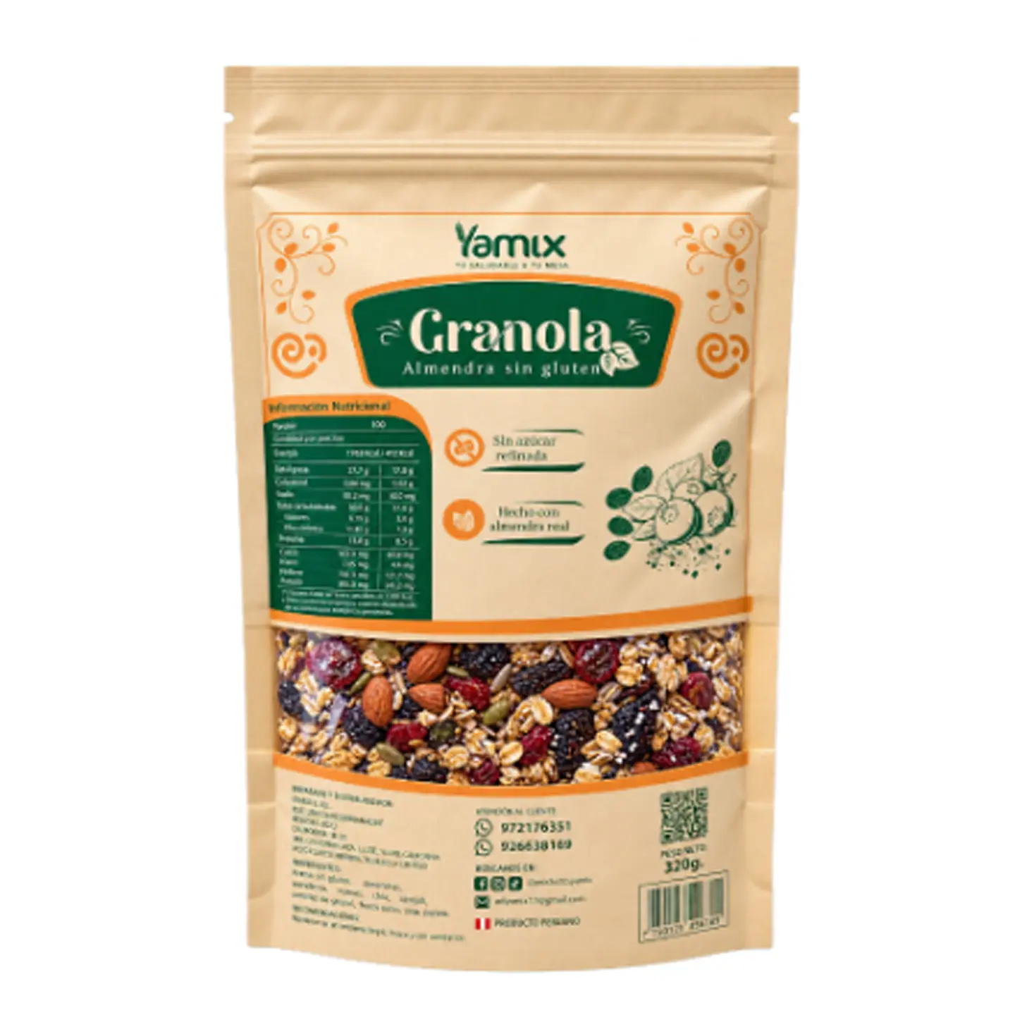 GRANOLA SIN GLUTEN X 320GR – YAMIX 1