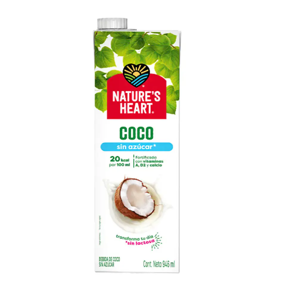 Bebida de Coco Nature's Heart Sin Azúcar Caja 946ml 1