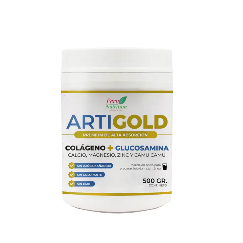 ARTIGOLD PREMIUM ALTA ABSORCIÓN ( COLAGENO, GLUCOSAMINA, CALCIO, MAGNESIO ZINC,CAMU CAMU) 1