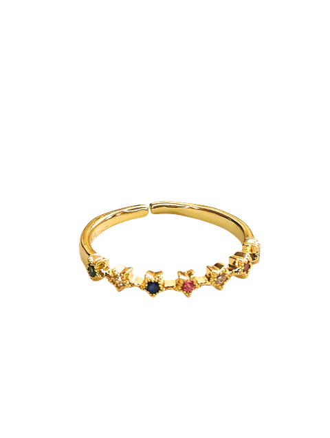 Anillo cintillo estrellas