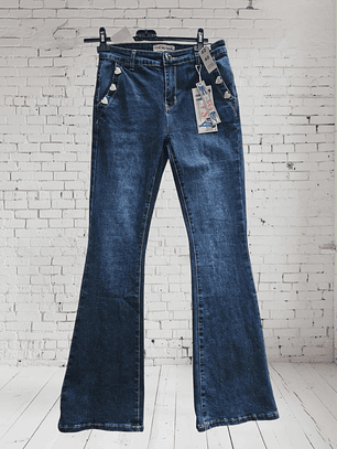 Calças de Ganga com Botões Coração