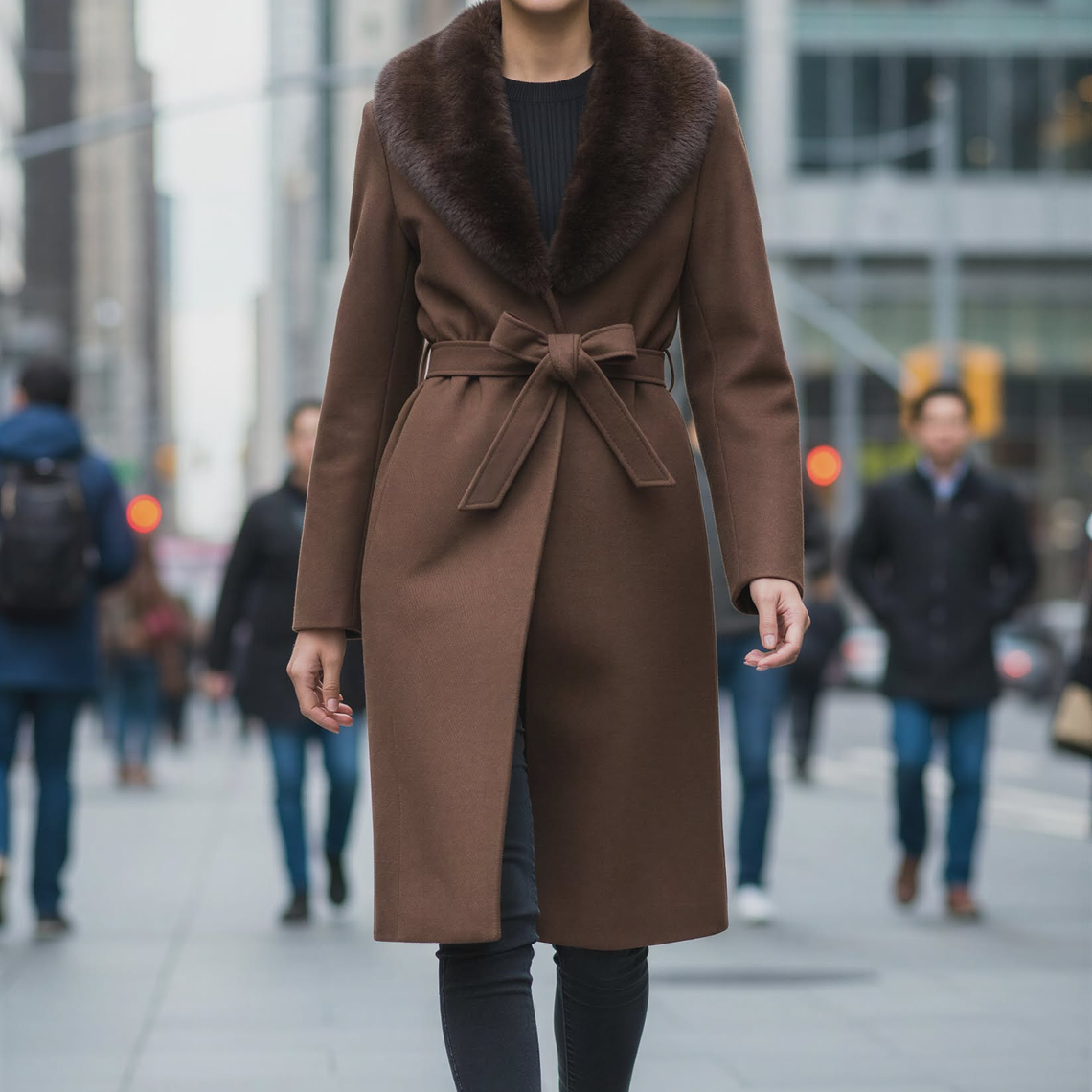 Casaco com gola de pelo removível 1