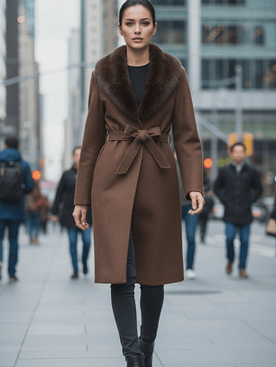 Casaco com gola de pelo removível