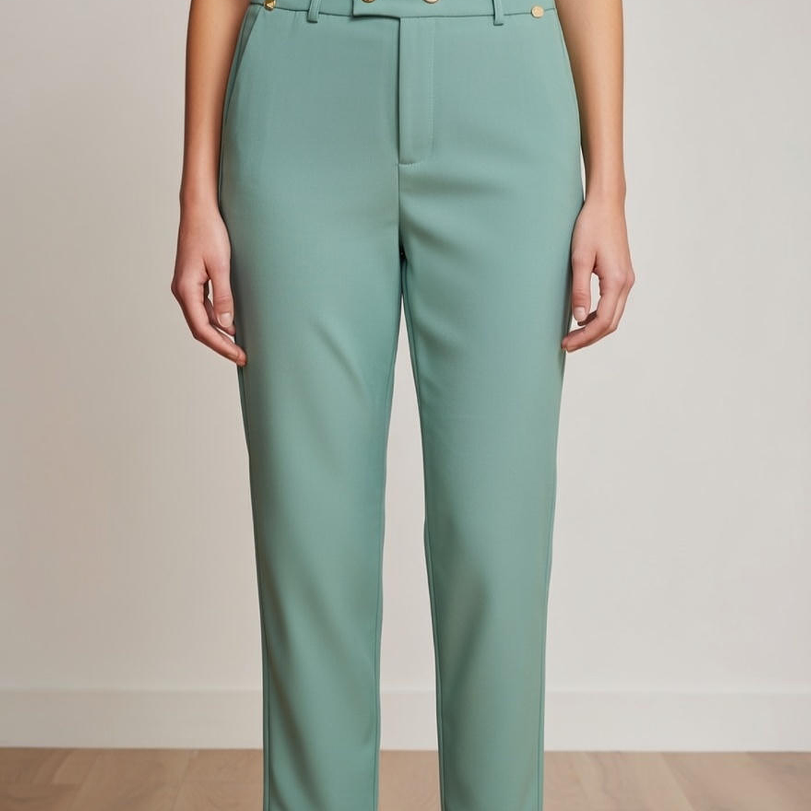 Calça feminina Dois botões 4