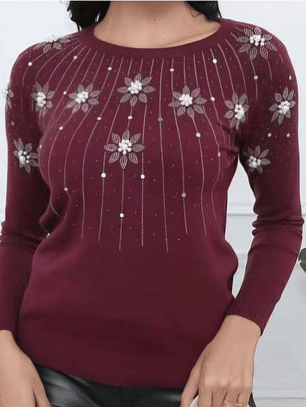 Camisola flor perola