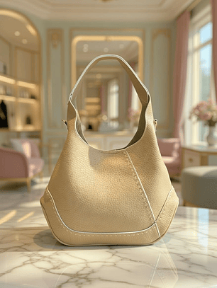 Mala creme com bolsa interna