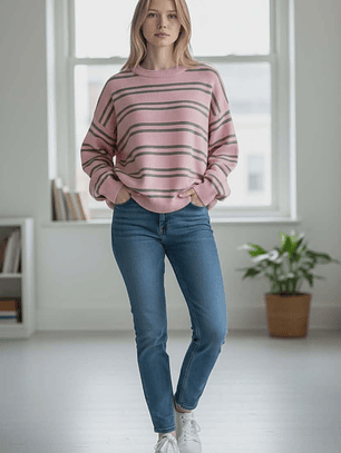 Camisola malha risca