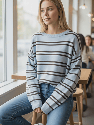 Camisola malha risca