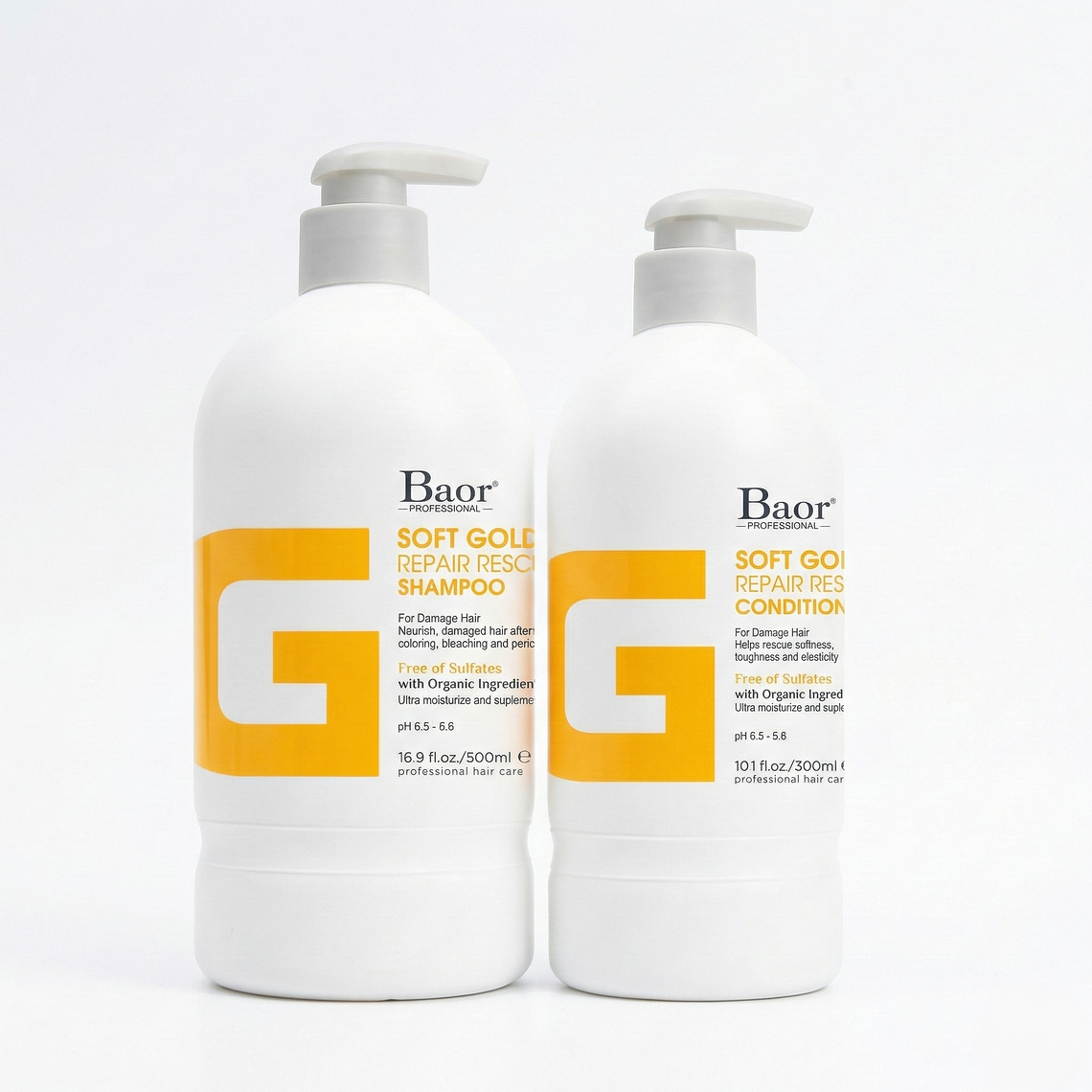 BAOR G – Dúo Soft Gold Shampoo 500 ml + Mascarilla 300 ml 1