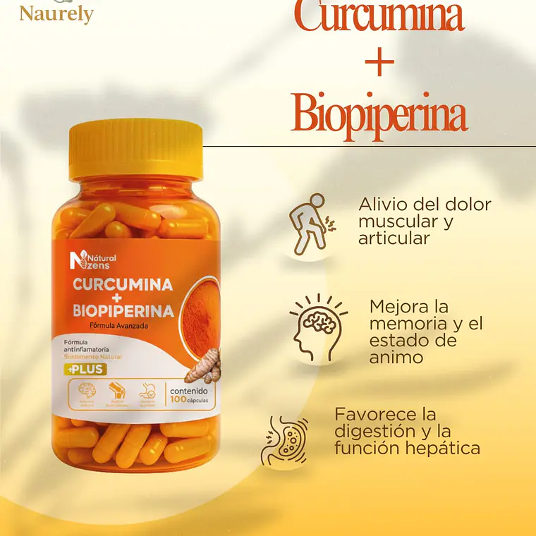 Curcumina + Bioperina – Soporte antiinflamatorio y digestivo 1