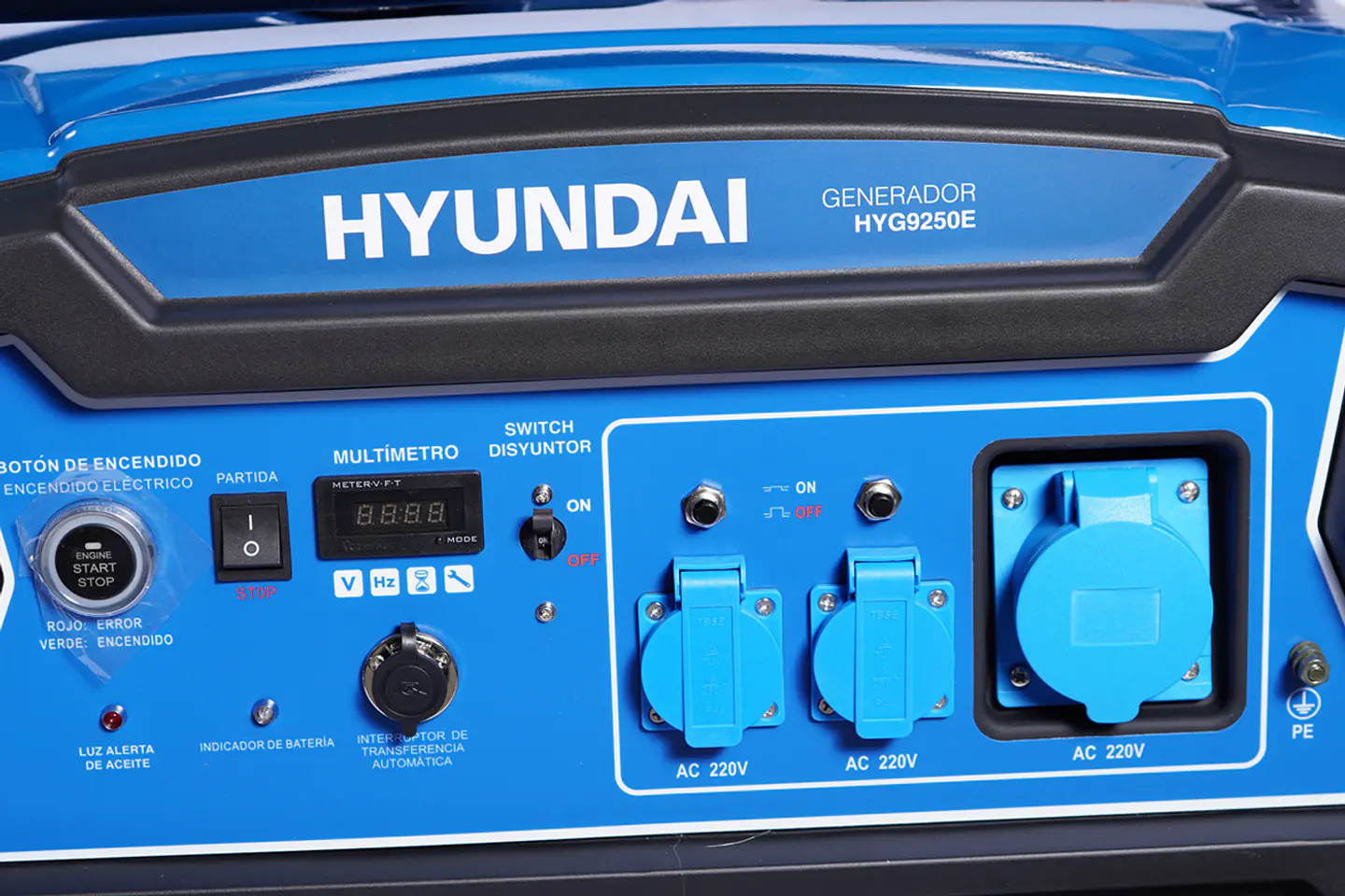Generador Eléctrico Gasolina 6/6,5 Kw/Kva Partida eléctrica monofásico Abierto HYUNDAI 82HYG9250E 2