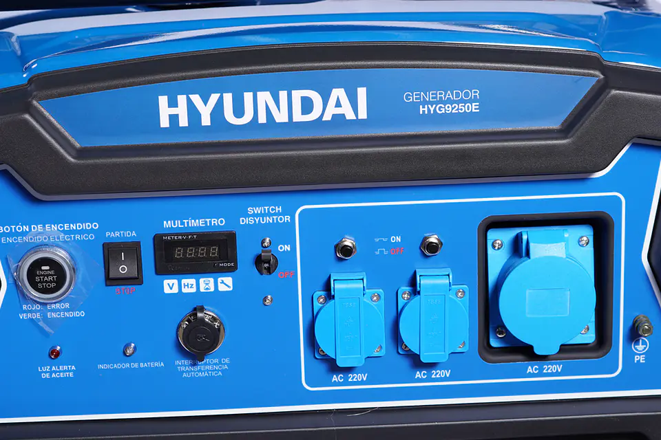 Generador Eléctrico Gasolina 6/6,5 Kw/Kva Partida eléctrica monofásico Abierto HYUNDAI 82HYG9250E 2