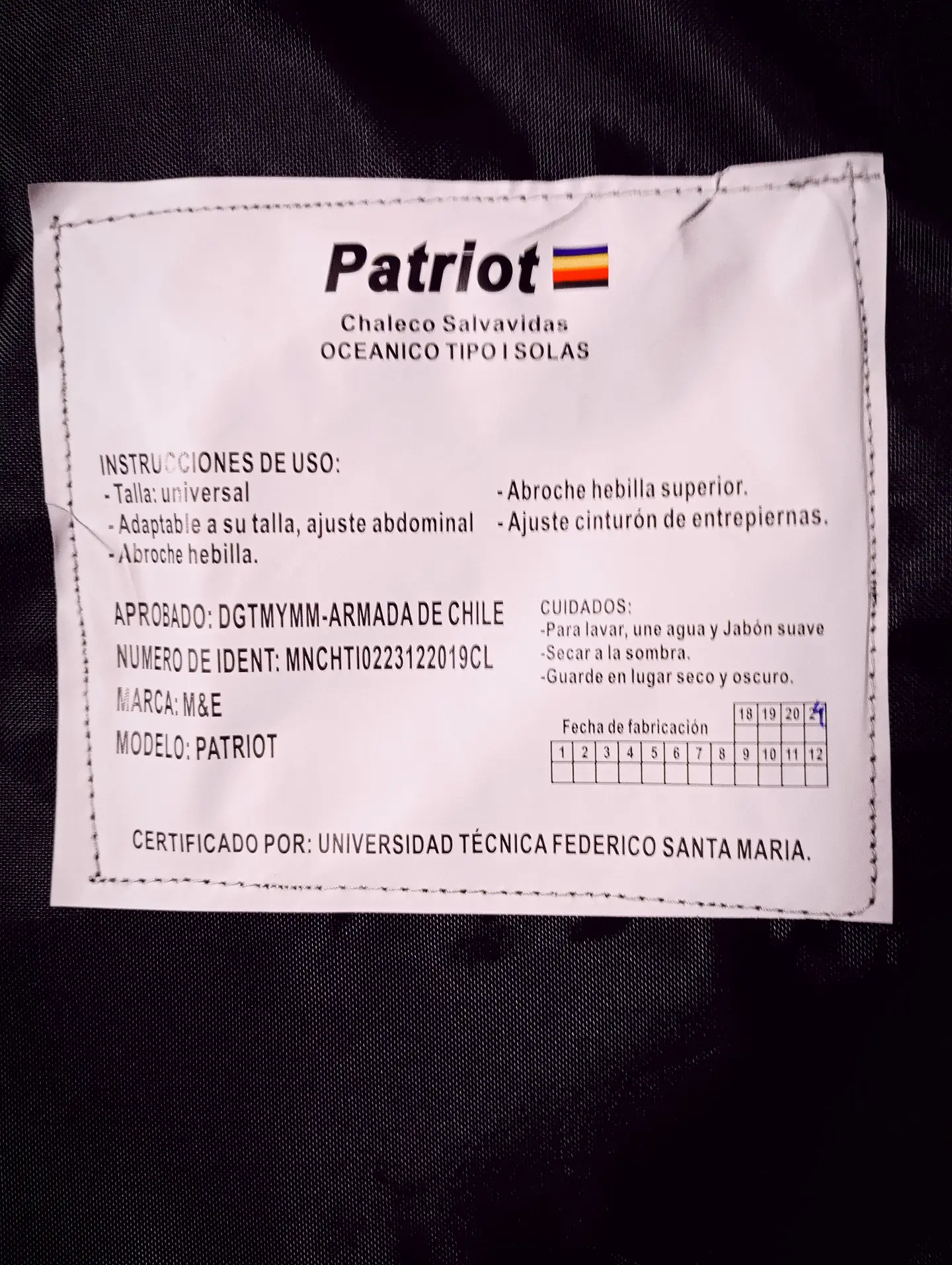 Chaleco Salvavida Oceánico Tipo I 6